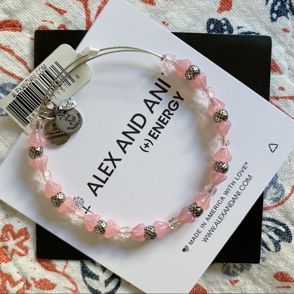 Pink & Silver Beaded Alex and Ani bracelet